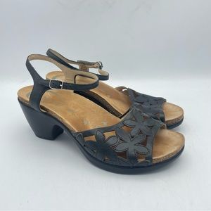 Dansko Coquette Black Biscotti Floral Sandals Size EU 39 ~ 8.5W